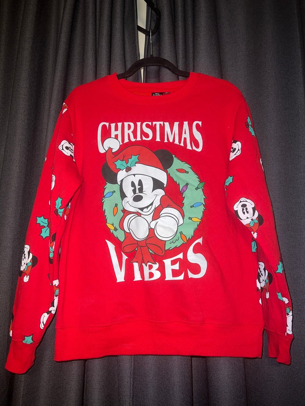 Ugly Christmas Sweater Xmas Sweatshirt Crewneck Size Medium Disney Mickey